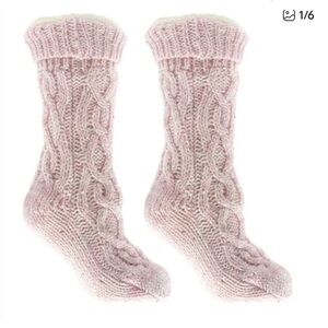 Aromasoles Infused Sequin Speckled Socks pink fuzzy